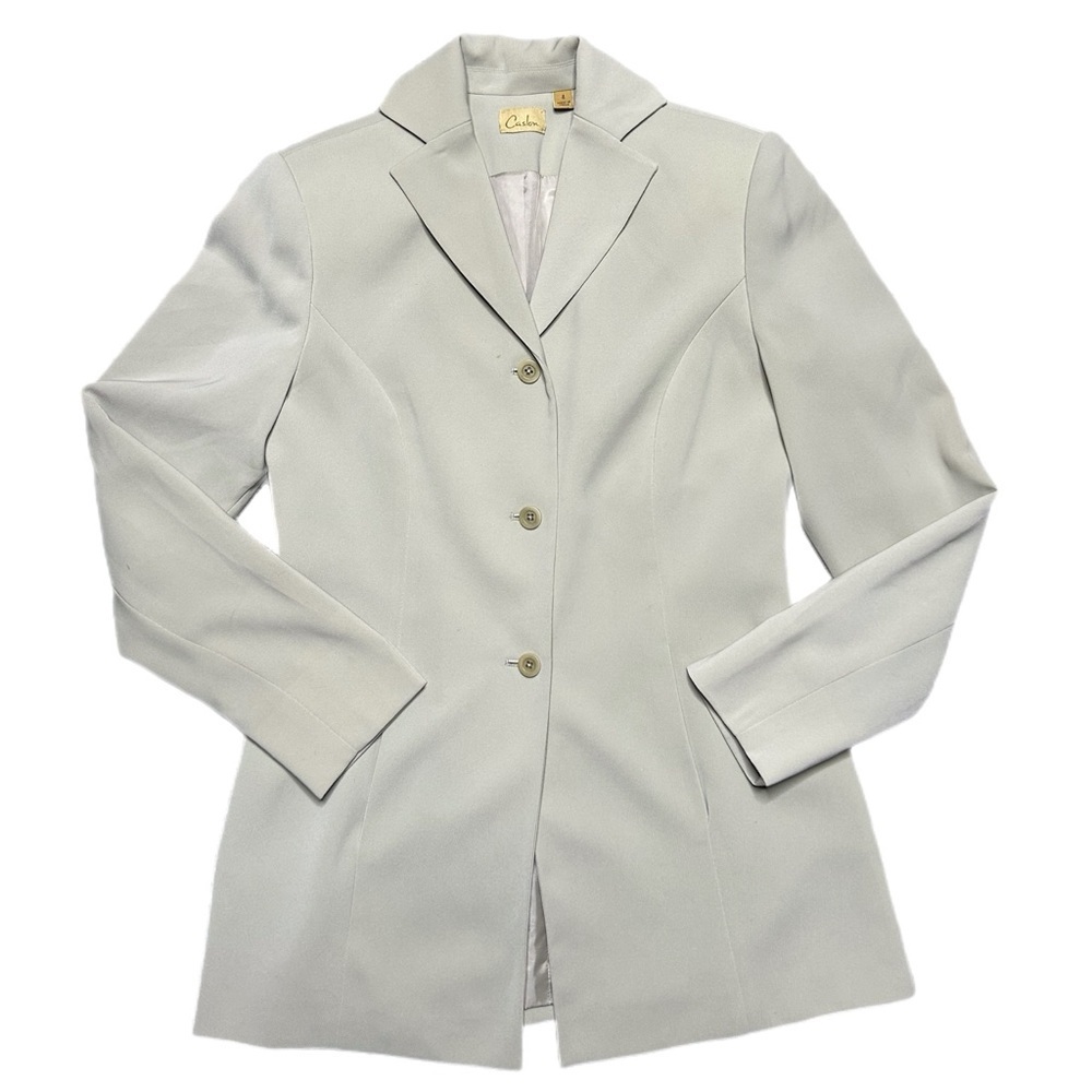 Vintage Caslon Women's Light Cream Gray Blazer